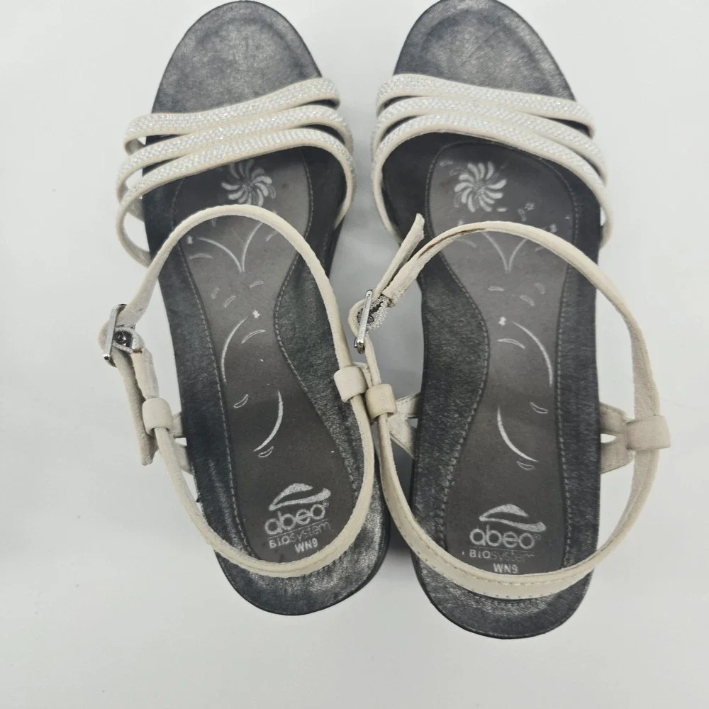 Abeo Grace Sandals Tan Brown Glitter Rhinestone 1.75